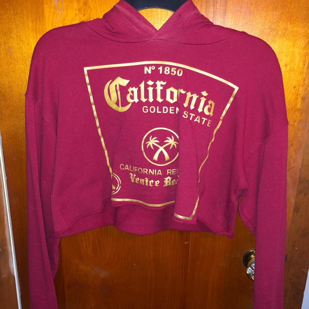 California golden state long sleeve crop top